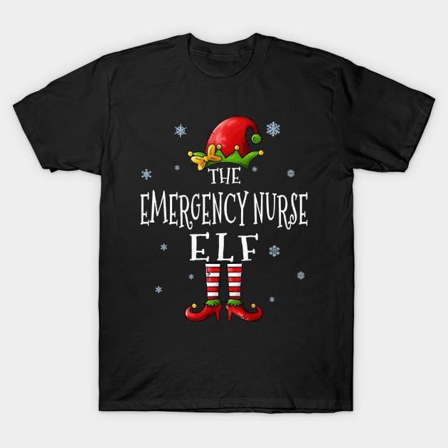 The Emergency Nurse Elf Funny Xmas Groupe Matching Christmas T-Shirt by TeeaxArt